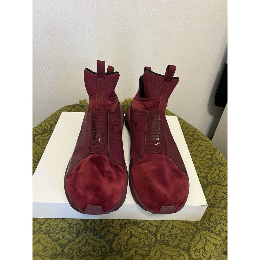 Puma Fierce Velvet Rope Burgundy Maroon High Top Sneakers Women’s Size 10